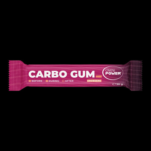 Eine Packung OMNi-POWER CARBO GUM Erdbeere, 1 Stück